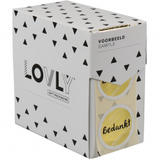 Etiket - Bedankt - Ø40mm goud wit 500st Etiket - Bedankt - Ø40mm goud wit 500st